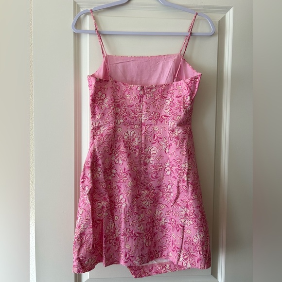 Zara Pink Floral Spaghetti Strap Mini Dress Size S - Picture 4 of 4